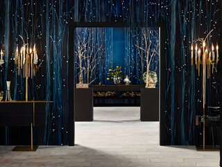 Obraz premium The silk paneled entrance incorporates surreal elements design photos illustration