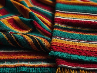 Fototapeta premium Mexican poncho cinco de mayo rug serape fiesta traditional background with stripes.