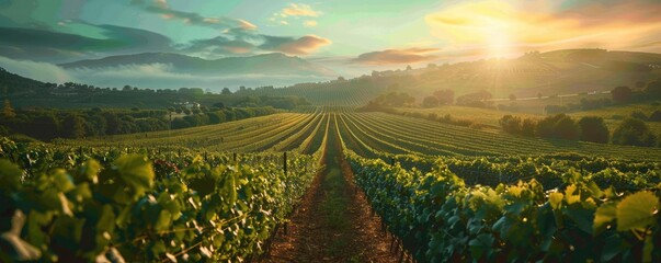 Organic vineyard practicing sustainable farming methods, illustrating eco-friendly viticulture