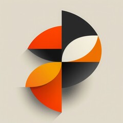 Orange and black abstract logo. The logo is made of four overlapping circles.