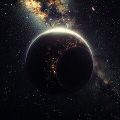 Fototapeta premium Planet with Milky Way