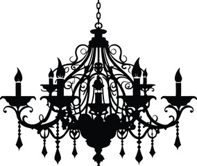 chandelier, lamps and chandeliers silhouette vector