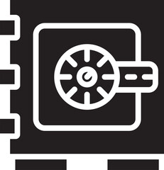 Fototapeta premium Safe Glyph Icon Illustration