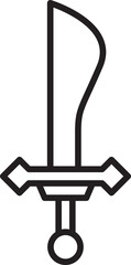 Sword Line Icon Illustration