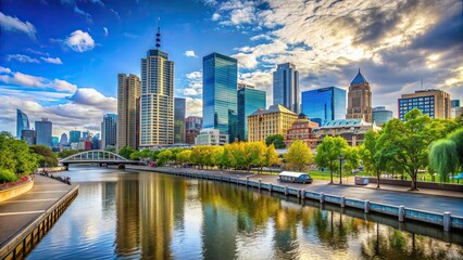 Vibrant arts precinct along Melbourne's Yarra River , Melbourne, Australia, dynamic, arts, precinct, Yarra River