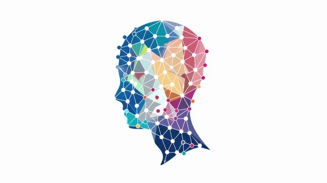 a colorful head with a colorful pattern