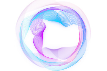 Abstract colorful wave lines on a white background, illustrating dynamic motion and digital technology concept. 3D Rendering