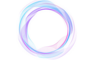 Abstract wavy lines in blue and purple hues isolated on a white background, suggesting modern design or technology. 3D Rendering