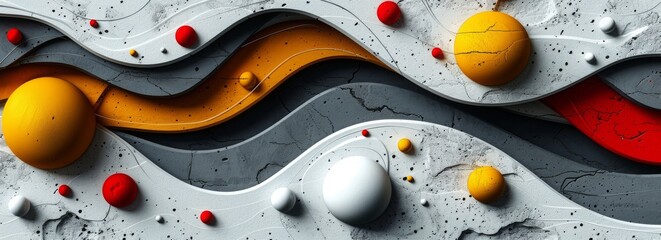 Obraz premium realistic glamour abstract technology design wave featuring geometric shapes with realistic graphic shapes decoration in isolated elegant background, businsess background presentation 