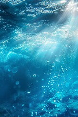 Abstract background, underwater, tranquil, cerulean blue background
