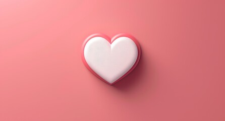 White Heart on Pink Background