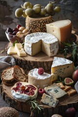 Artisanal Cheese Platter Display, Aged, Creamy, Gourmet, Culinary Delight, 