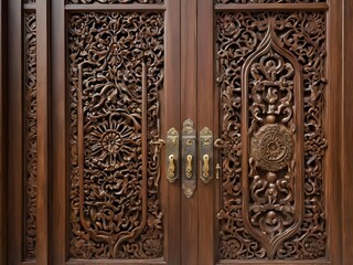 Intricate Carved Wooden Doors.