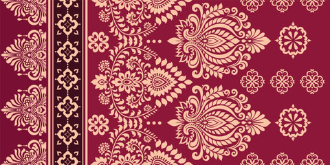 Motifs African boho paisley Floral Ikat pattern embroidery border. Ethnic ikat floral Ethnic Indian Pattern Ikat pattern Ethnic Pattern.Border indian floral Aztec embroidery border seamless patterns.