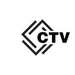 CTV letter logo design on white background. CTV logo. CTV creative initials letter Monogram logo icon concept. CTV letter design