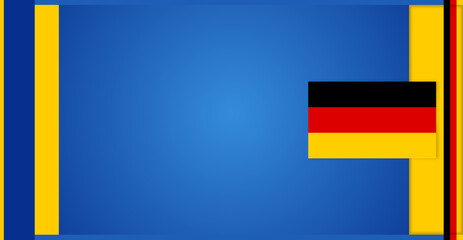 creative background as the flag of Europe background with border-left and border-right in blue and yellow, with the flag of Germany, abstract