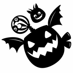halloween candy black vector silhouette