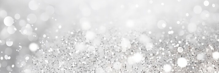 Glittering silver sparkles with blurred background