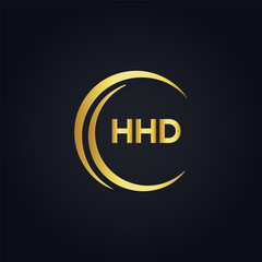HHD logo. H H D design. White HHD letter. HHD, H H D letter logo design. H H D letter logo design in GOLD, GOLDEN LOGO, THREE, style. letter logo set in one artboard. H H D letter logo vector design.