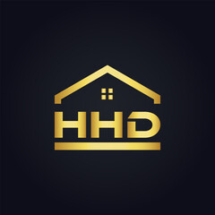 HHD logo. H H D design. White HHD letter. HHD, H H D letter logo design. H H D letter logo design in GOLD, GOLDEN LOGO, THREE, style. letter logo set in one artboard. H H D letter logo vector design.