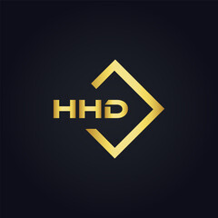 HHD logo. H H D design. White HHD letter. HHD, H H D letter logo design. H H D letter logo design in GOLD, GOLDEN LOGO, THREE, style. letter logo set in one artboard. H H D letter logo vector design.