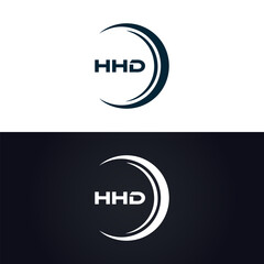 Fototapeta premium HHD logo. H H D design. White HHD letter. HHD, H H D letter logo design. H H D letter logo design in GOLD, GOLDEN LOGO, THREE, style. letter logo set in one artboard. H H D letter logo vector design.