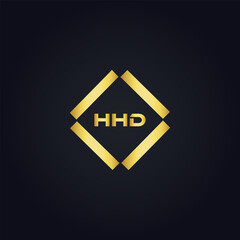 HHD logo. H H D design. White HHD letter. HHD, H H D letter logo design. H H D letter logo design in GOLD, GOLDEN LOGO, THREE, style. letter logo set in one artboard. H H D letter logo vector design.