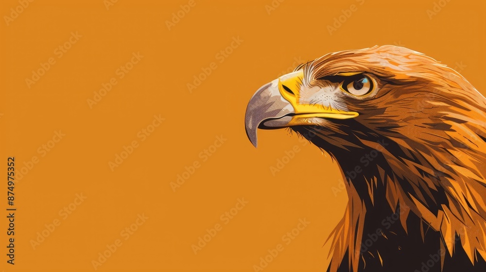 Poster yellow beaked eagle with space for text