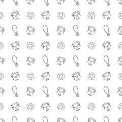 Seamless football pattern. Background with sports icons. Doodle soccer illustration