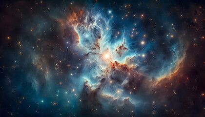 Fototapeta premium Brilliant Starry Night: Detailed Photo of the Universe’s Beauty with Nebula