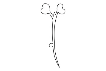 Single one line drawing of whole healthy organic radish icon, fresh vegetable concept vector illustration
