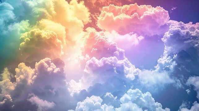 Clouds can sometimes appear colorful due to an effect called diffraction. This process occurs when light passes through cloud particles and scatters, creating a rainbow-like effect.
