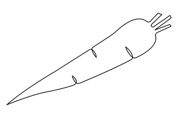 Single one line drawing of whole healthy organic radish icon, fresh vegetable concept vector illustration
