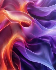 Obraz premium Digital abstract 3D background, dynamic curves and bright colors, ample copy space, Generative AI, modern and futuristic design, captivating and sleek
