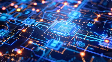 Obraz premium High-tech digital data connection system 