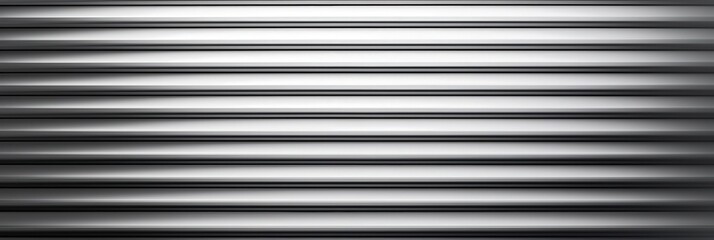 Seamless pattern of shiny metallic corrugated industrial roller shutter door with bright reflections