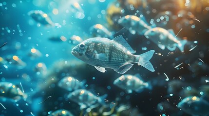 Fototapeta premium Sustainable Fisheries Management Ensuring Balanced Aquatic Ecosystems Through Advanced Technology and Data Driven Practices