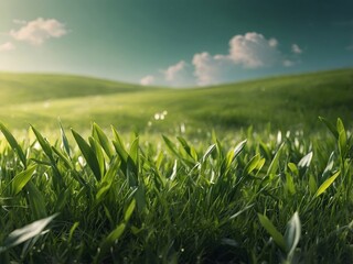 Fototapeta premium art abstract spring background or summer background with fresh green.