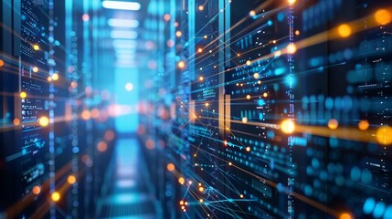 Fototapeta premium High-tech digital data connection system 