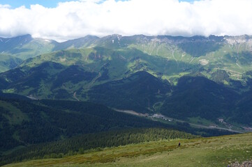 Fototapeta premium View of the beautiful Caucasus mountains. Arkhyz. Travel and recreation.