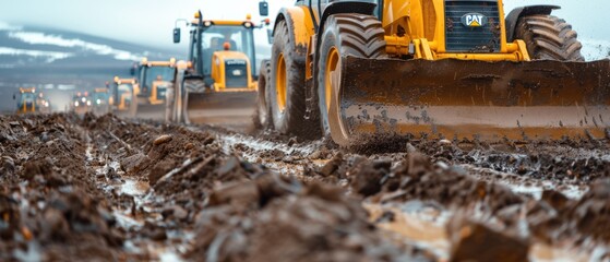 Grader Machine Leveling Ground for New Highway Construction Project