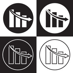 Arrow chart moving downwards vector icon. vector illustration. EPS 10