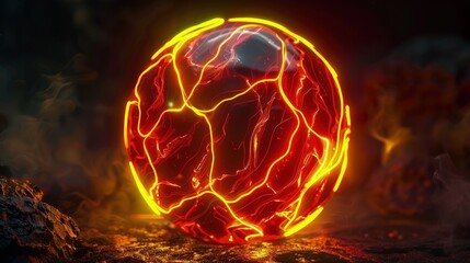 burning ball in the forest