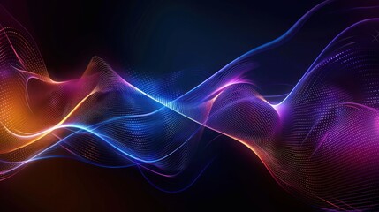 Abstract Colorful Flowing Waves in Digital Space