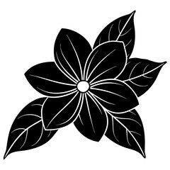 black and white flower illustration