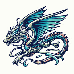 Dragon cartoon mascot vector illustration
