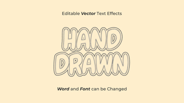Editable Hand Drawn Style Vector Text Effect