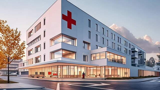 new modern private hospital building outside