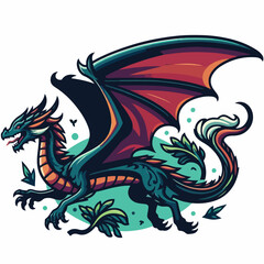 Dragon cartoon mascot vector illustration
