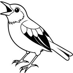 bird with a branch vector illustration